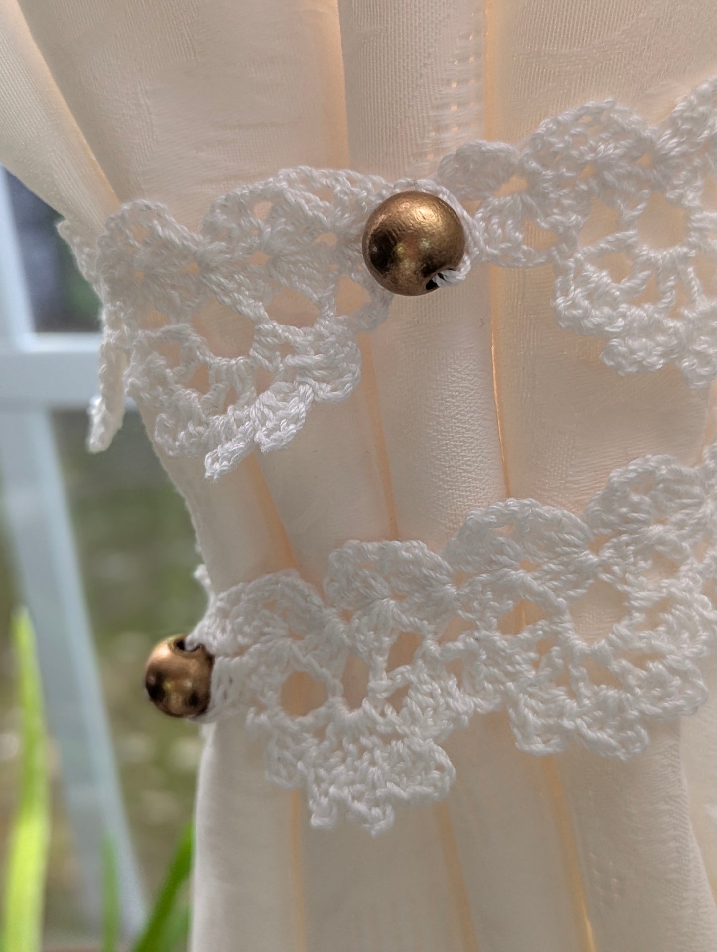 Luxe Crochet Lace Curtain Tie Backs | 10" Pair