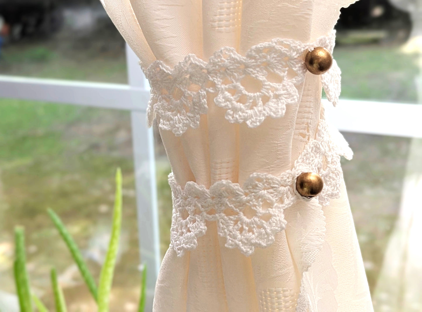Luxe Crochet Lace Curtain Tie Backs | 10" Pair