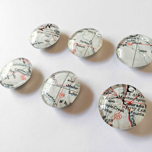 USA Map Glass Magnet Set of 6