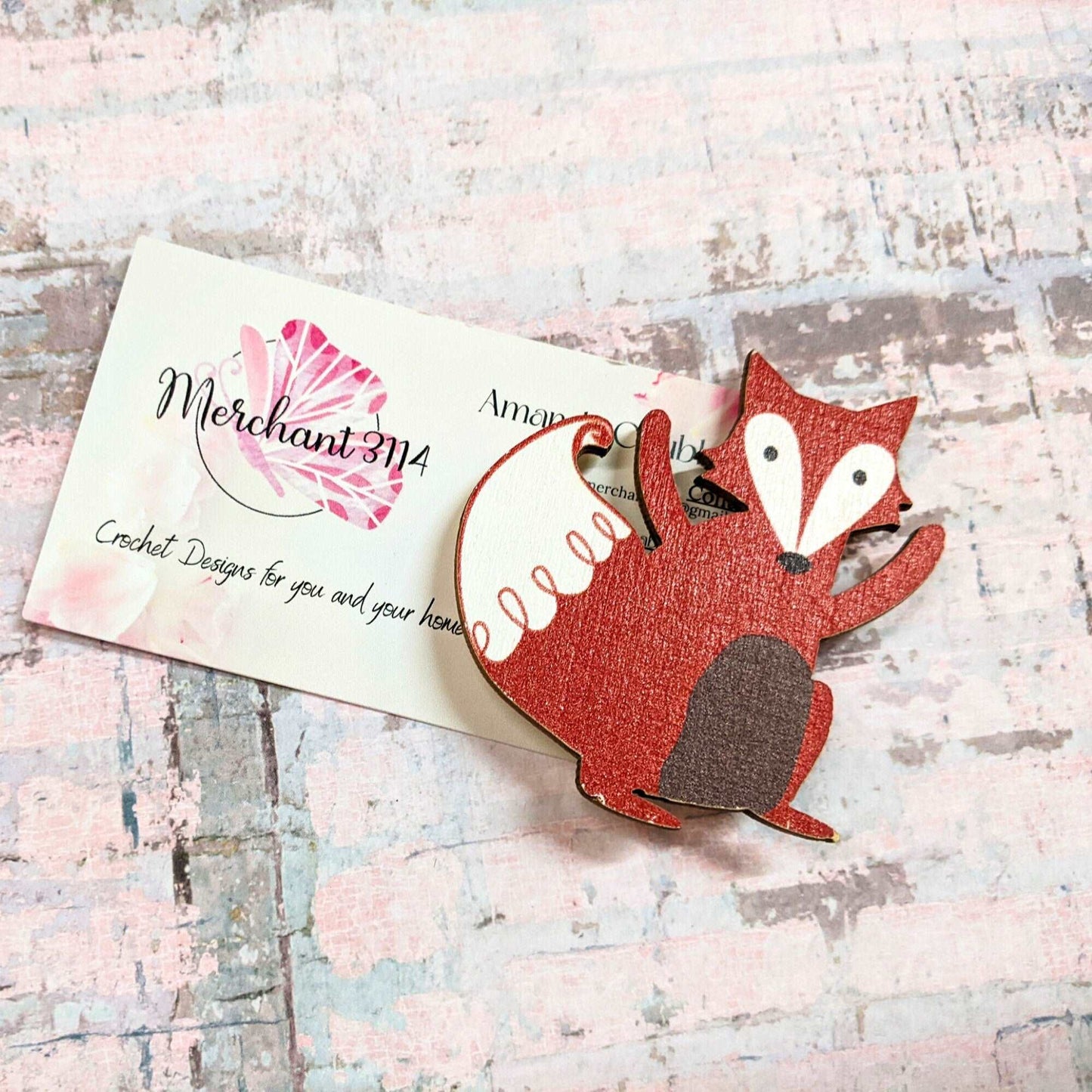 Fox Wooden Magnet