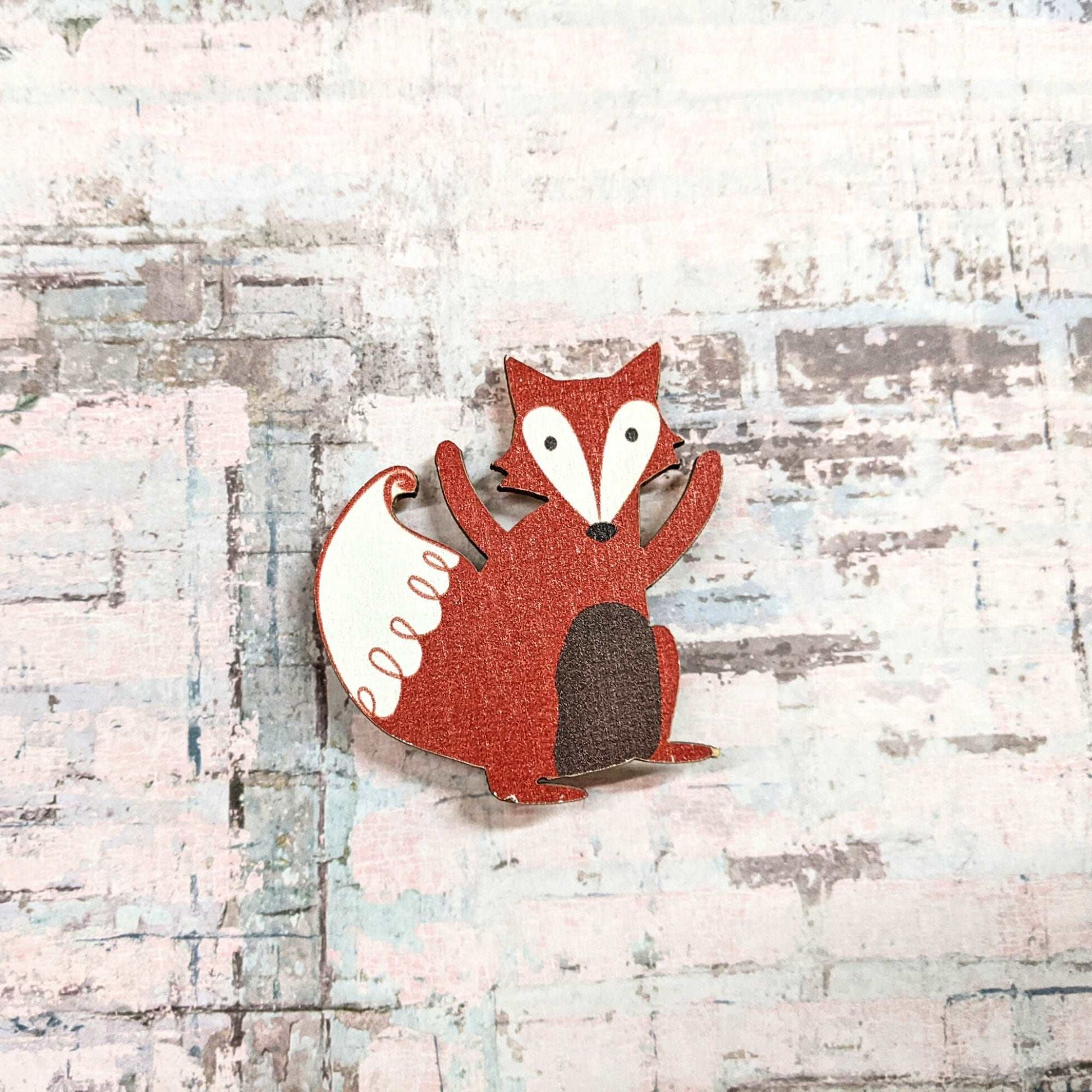 Fox Wooden Magnet