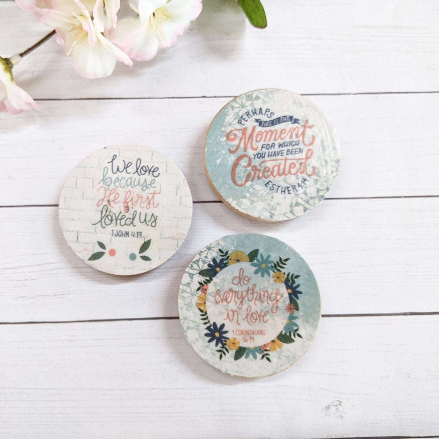 Inspirational Quote Wood Magnets - Set of 3