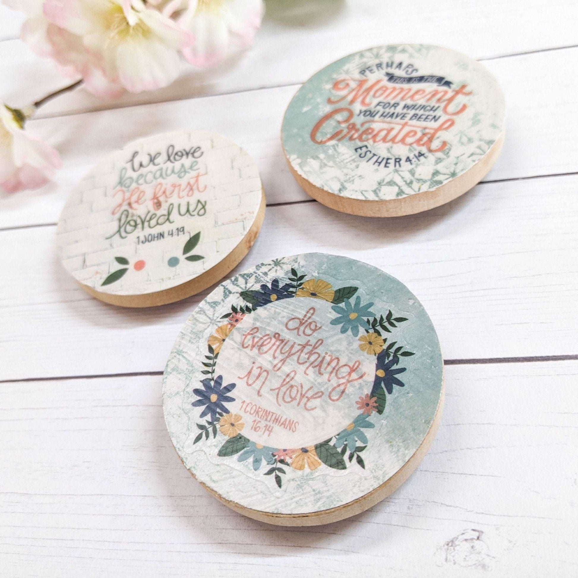 Inspirational Quote Wood Magnets - Set of 3