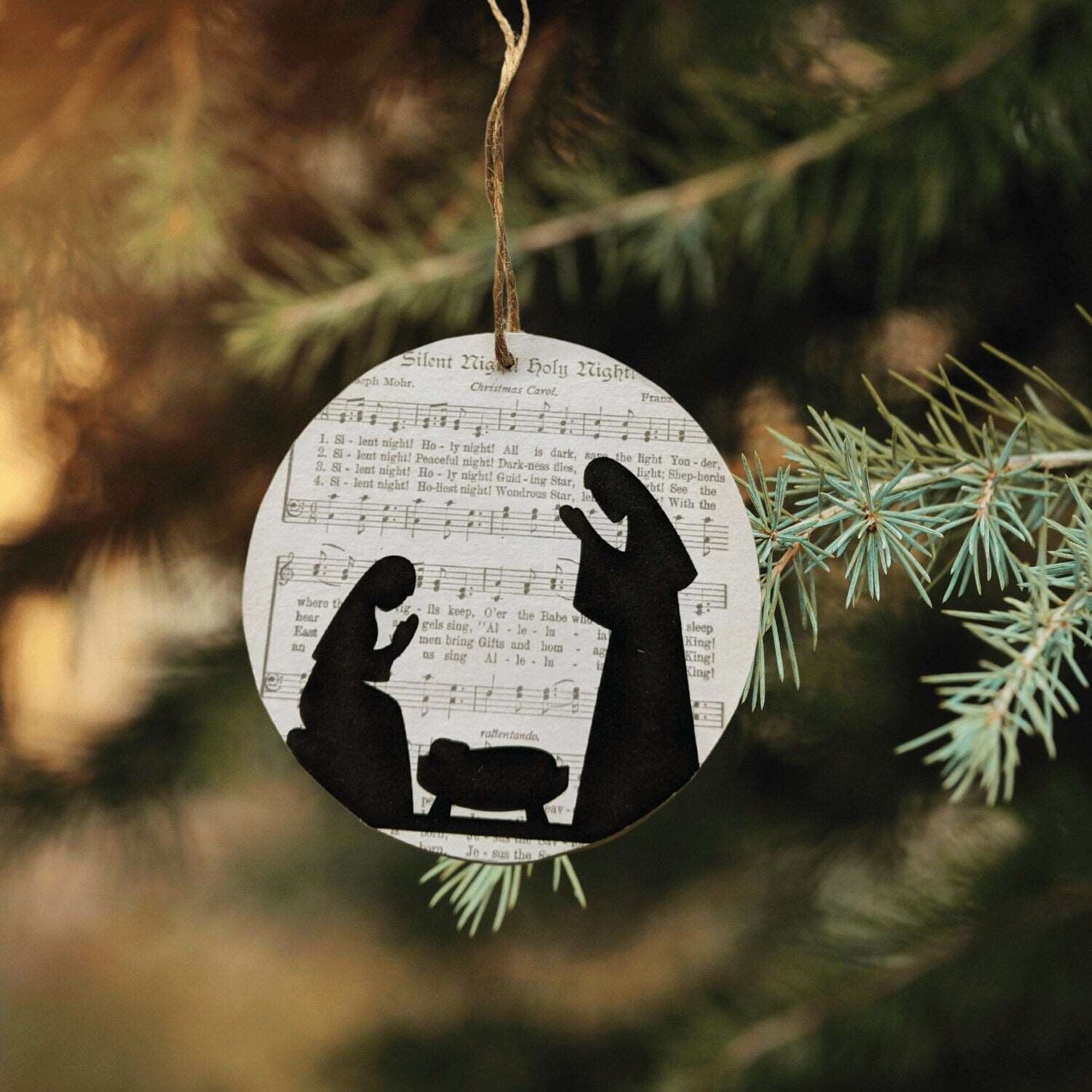 Silent Night Nativity Ornament