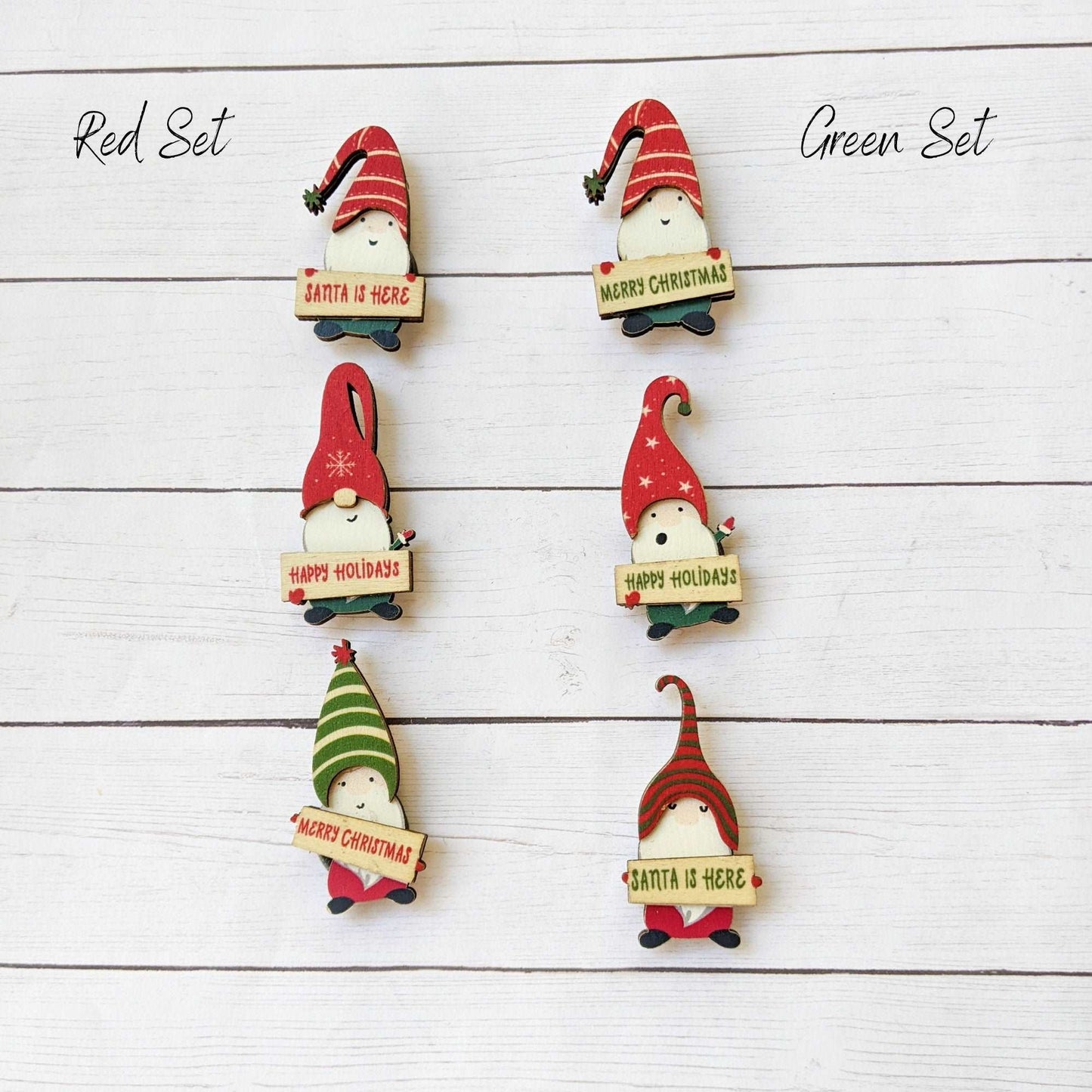 Gnome Wood Magnet - Set of 3