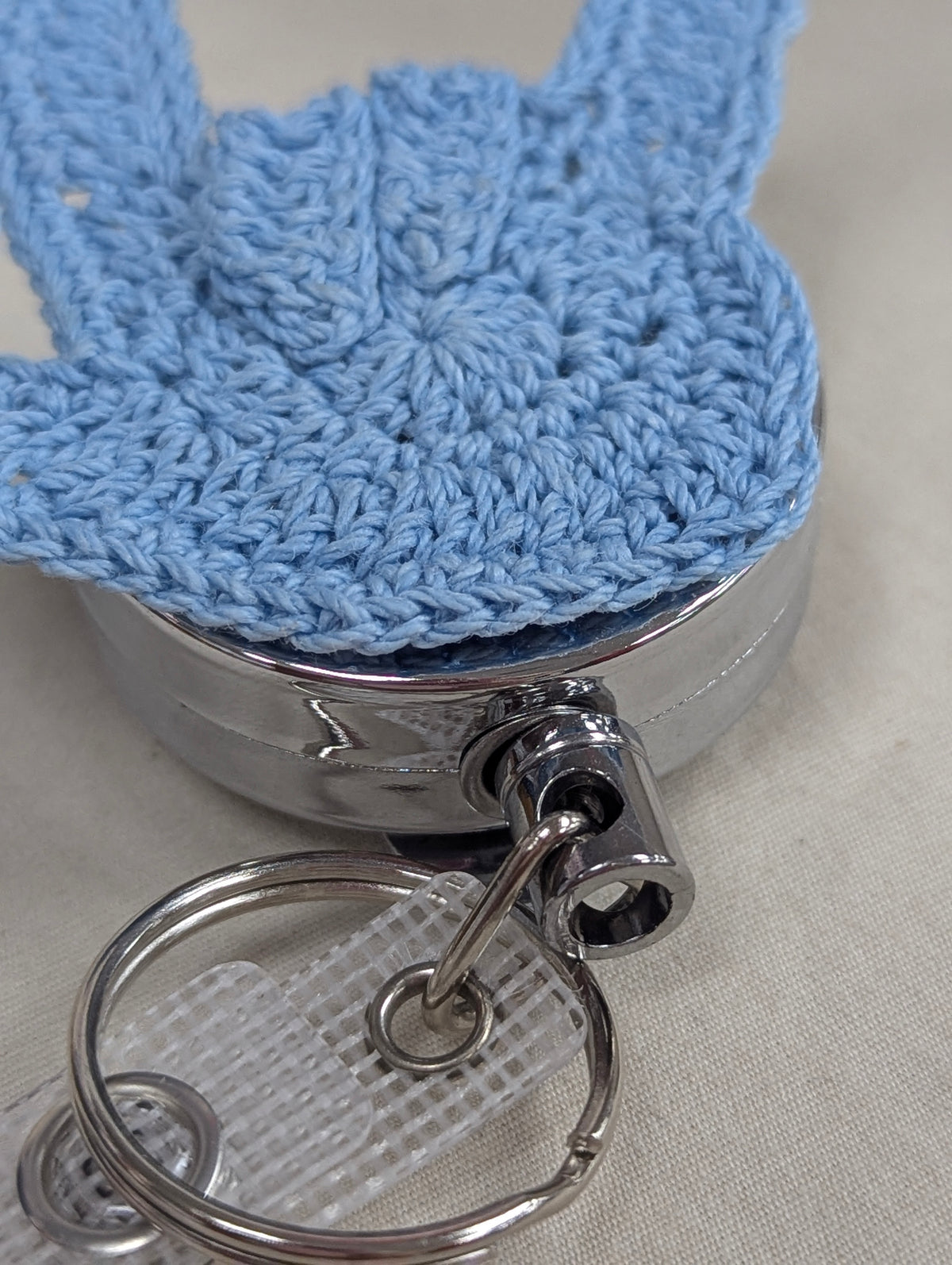 ASL ILY Badge Reel — Handmade Crochet Retractable Badge Holder