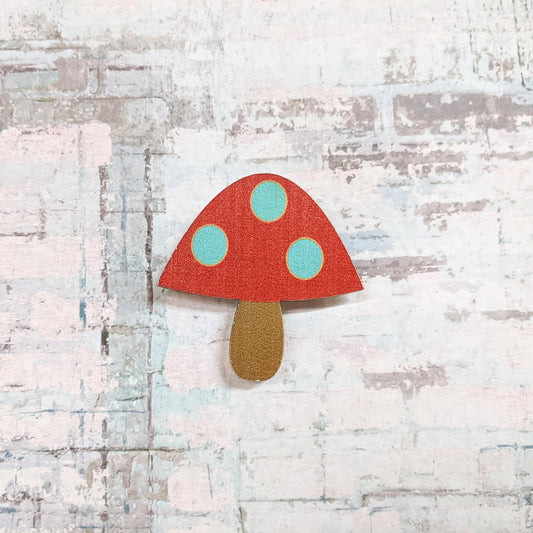 Mushroom Wood Magnet